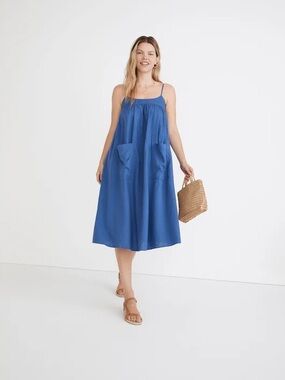 Madewell Linen blend Cami midi dress